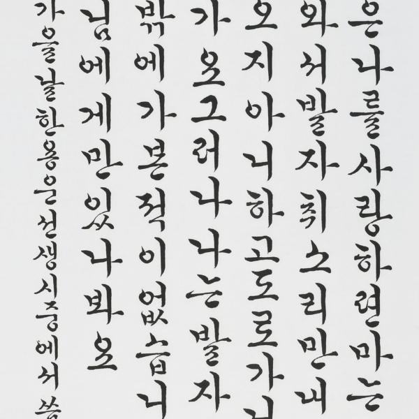 박상도 - 한용운詩 「꿈 깨고서」 70×135cm